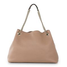 This Gucci beige leather bag features the interlocking GG logo. It is large enough to carry all of your essentials in style. The shoulder straps are made of gold chain, but come with leather shoulder padding for comfort. This designer handbag goes great with any everyday look and is super chic. Model: 536196 Beige Pebbled leather Detachable leather tassel Double chain shoulder straps with leather shoulder pad Strap Drop: 8" Inside hook closure Gold-toned hardware Two interior patch pockets One i Luxury Shoulder Bag With Gold Chain, Elegant Leather Bags With Gold Chain, Luxury Beige Shoulder Bag With Chain, Luxury Beige Shoulder Bag With Chain Detail, Luxury Everyday Shoulder Bag With Chain Strap, Leather Bags With Chain Strap For Everyday Luxury, Classic Shoulder Bag With Chain For Everyday Use, Leather Shoulder Bag With Chain And Top Handle, Leather Top Handle Shoulder Bag With Chain