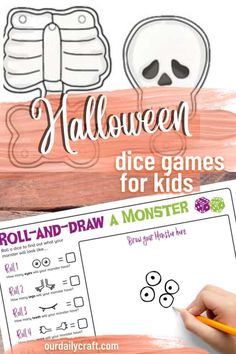 halloween dice games for kids that are fun and easy to do with your child's hands