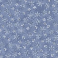 a blue background with white snowflakes on it