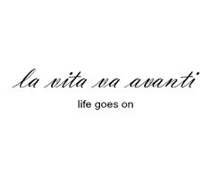 the words la vita da amanti in black ink on a white background with an image of