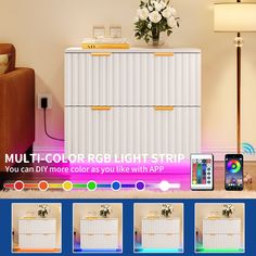 the multicolor refrigerator light strip can be used as a phone charger or wallpaper