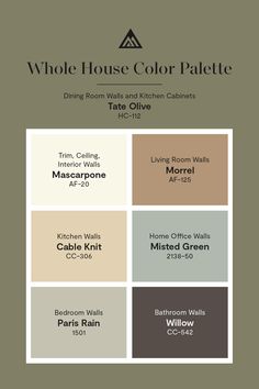 the whole house color palette is shown