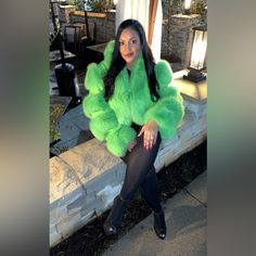 Worn Only Once For A Couple Hours! Tag Still Attached. Akira Loverboy Lime Green Faux Fur Jacket Size 3x. I Wanted A Big Oversized Look, Which Is Why I Went With A 3x (Normally Size 16). Trendy Fluffy Fur Coat For Spring, Trendy Fluffy Spring Fur Coat, Trendy Hooded Outerwear For Party, Fluffy Long Sleeve Party Outerwear, Trendy Hooded Spring Fur Coat, Trendy Green Outerwear For Party, Green Faux Fur Long Sleeve Outerwear, Green Faux Fur Outerwear With Long Sleeves, Green Faux Fur Outerwear For Fall