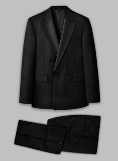 Be the essence of timeless allure and infuse a hint of refinement to your fashion with our Black Smoking Double Breasted Tuxedo Suit that brings a touch of flair to your appearance. Made from a merino wool fabric that boasts a cozy and delicate feel against your skin and a sleek black color to effortlessly complement your stylish choices. Whether you seek a suave or polished outfit for your next style affair, our double-breasted black jacket will make you the epitome of perfection.   Look Includ Luxury Black Three-piece Tuxedo Suit, Classic Black Double-breasted Tuxedo, Fitted Black Tuxedo With Double-breasted Button, Black Double-breasted Notch Lapel Suit, Black Wool Single-breasted Tuxedo, Double Breasted Tuxedo, Italian Suit, Tuxedo Suit, Tuxedo Jacket