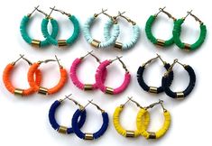 These colorful summer hoop earrings add a fun pop of color and are a perfect addition to any outfit. Incredibly lightweight, colorful hoops are nickel free and come on an 18k gold plated hoop with lever back closure, making it easy to put on and take off. Perfect for gifting or wearing yourself, these classy small hoops are a great size for tweens, teens and women of all ages and can be worn year round. Size: 1-inch in diameter Color Options: Please choose your color from the drop down menu. - White - Pink - Orange - Yellow - Green - Teal - Arctic Blue - Navy - Black - Indigo Don't see the color you're looking for? I have several more colors available. Feel free to message me if you don't see the shade you'd like. Materials: -18k gold plated hoop -Clay disc beads Packaging: All jewelry is Green Hoop Earrings For Summer Party, Colorful Trendy Hoop Earrings For Gift, Green Small Hoop Earrings For Summer, Colorful Trendy Hoop Earrings As Gift, Trendy Rainbow Hoop Earrings, Trendy Colorful Hoop Earrings For Party, Trendy Colorful Hoop Earrings For Gifts, Colorful Small Hoop Trendy Earrings, Small Green Hoop Earrings For Summer