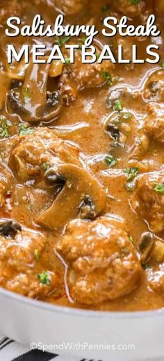 an image of meatballs in sauce with mushrooms