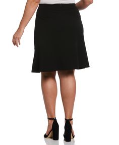 Take your office style up a notch with this essential A-line skirt from Rafaella. This women’s skirt has a flattering ruffled hem which added a bit of flounce and flourish to the knee-length style. Gabardine fabrication is tough and tightly woven which makes the style durable and gives its structure, while added stretch lets you move with ease and keeps you comfortable. Pair with the Plus Size Cropped Angled Open Blazer in Summer Straw or black. 62% Polyester / 33% Rayon / 5% Spandex Flattering Elegant Short Gathered Skirt Bottoms, Elegant Ruffled Mini Skirt For Formal Occasions, Elegant Flowy Mini Skirt, Elegant Short Flowy Skirt, Flared Ruffle Skirt For Work, Ruffled Flared Skirt For Work, Elegant Ruffled Mini Skirt For Workwear, Elegant Flowy Short Skirt, Elegant Mini Skirt With Ruffles For Workwear