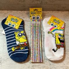 All Items Are Brand New From A Smoke Free Home Socks For Shoe Size 4-10 Socks Are Polyester/Spandex Blend Preppy Spongebob, Spongebob Gifts, Spongebob Merch, Spongebob Merchandise, Spongebob Birthday Ideas, Sponge Bob And Patrick, Bob And Patrick, Lil Bill, Spongebob Stuff