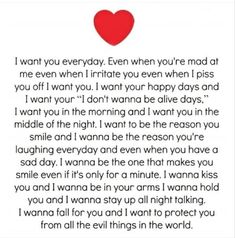 a poem written to someone on valentine's day that says i want you everyday