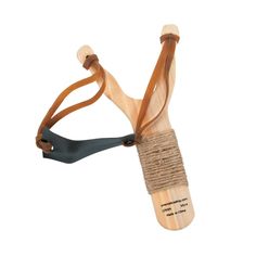 a wooden object with two straps attached to it