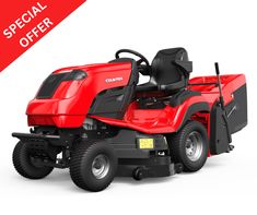 a red riding mower with the text special offer