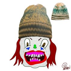 an image of a creepy clown mask with a hat