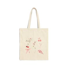 This 100% cotton bag comes in one size - 15" x 16"- perfect for everyday wear. While the canvas material will show off your designs in great colors, it's durable and will last for years. The bag features 20" handles (made from the same canvas), making it easy to carry even with a week's worth of shopping. .: 100% cotton canvas .: Heavy fabric (12 oz/yd² (406.9 g/m .: Sewn-in label .: Available in natural and black colors Cute Cotton Bags For Spring, Cute Pink Canvas Bag For Spring, Cute Pink Spring Canvas Bag, Cute Pink Canvas Bag For Gift, Cute Cotton Canvas Tote Bag, Everyday Cotton Canvas Bag With Floral Print, Cute Pink Cotton Canvas Bag, Cute Canvas Bag For Gifts, Spring Cotton Canvas Gift Bag