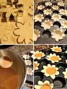 the process of making flower shaped cookies