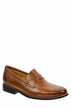 Calvin Klein Jay Leather Loafer (Men) | Nordstromrack Moc Toe Slip-ons For Business In Fall, Wingtip Slip-ons With Leather Lining For Work, Brown Formal Platform Loafers With Stitched Sole, Classic Brown Platform Loafers With Removable Insole, Classic Platform Loafers For Formal Wear, Classic Brown Platform Loafers For Work, Calvin Klein Formal Round Toe Loafers, Calvin Klein Formal Loafers With Round Toe, Classic Platform Loafers With Leather Sole For Business