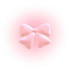 a pink bow on a white background with soft pastel lightening behind it and the bottom part of the bow in the foreground