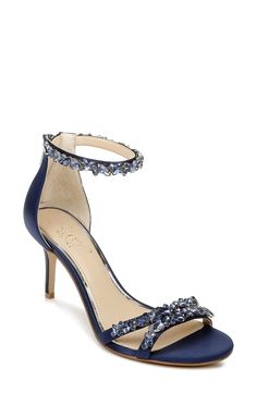 PRICES MAY VARY. Caroline Embellished Strap Evening Shoe Lightly Padded for Extra Comfort International products have separate terms, are sold from abroad and may differ from local products, including fit, age ratings, and language of product, labeling or instructions Country Of Origin: CN Navy Blue Heels, Navy Heels, Navy Blue Shoes, Jewel Badgley Mischka, Evening Sandals, Womens Stilettos, Blue Heels, Bridesmaids Dress, Stiletto Shoes