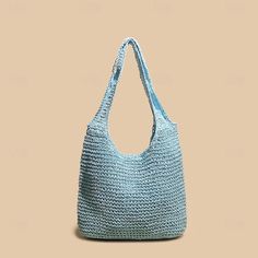 Category:Shoulder Bag,Handbag; Embellishment:Zipper; Gender:Women's; Type:Hobo Bag; Occasion:Beach,Holiday; Material:Straw; Width:10; Height:60; Function:Multi Carry,Large Capacity,Lightweight; Pattern:Solid Color; Listing Date:01/25/2024; Production mode:External procurement; Length:34 Spring Large Capacity Blue Shoulder Bag, Casual Light Blue Shoulder Bag With Large Capacity, Casual Light Blue Shoulder Bag For Daily Use, Blue Large Capacity Hobo Bag For Summer, Large Capacity Blue Hobo Bag For Summer, Casual Blue Hobo Bag For Travel, Casual Light Blue Tote Bag, Light Blue Casual Bags For Spring, Trendy Summer Hobo Bag