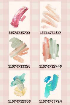 the different shades of watercolor paint are shown in this graphic style, including pink and green