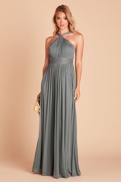 THERES SOMETHING ABOUT A GRECIAN NECKLINE THAT MAKES OUR HEART SKIP A BEAT.
Its just so elegant, no? Make your maids look good in our sea glass Kiko Dress, a halter bridesmaid dress spun of breathable stretch mesh fabric and features hidden side pockets for your iPhone & lip gloss. Designed with a softly ruched halter, shes a chic shape to show off a pair of sculpted shoulders. Built-in cups and a high-neck halter lend extra coverage, so nothing will runneth over while pretending to catch th Luxurious Dress, Halter Bridesmaid Dress, Grecian Goddess, Luxurious Dresses, Birdy Grey, Column Skirt, Green Bridesmaid, Bridesmaid Dress Colors, Green Bridesmaid Dresses