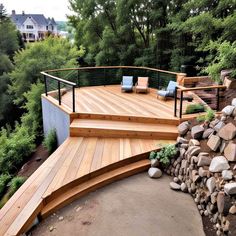 25 Sloped Backyard Ideas on A Budget - Suite 101 Patio On Slope, Walk Out Patio, Sloped Backyard Ideas, Backyard Ideas On A Budget, Drought Resistant Plants, Sloped Backyard, Hillside Landscaping, Sloped Garden, Fire Pit Area