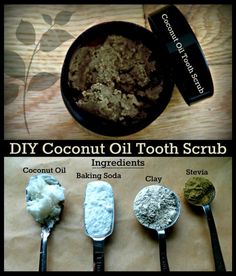 Coconut Oil Toothpaste Hair Scrubs, Homemade Toiletries, Homemade Essentials, Baking Soda Clay, Baking With Coconut Oil, Coconut Oil For Teeth, Diy Coconut Oil, Scrub Recipe