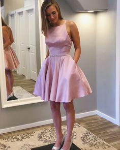 SP1306,Short Homecoming dress Prom Dress 8th Graduation Dress Custom-made School Dance Dress · SofieProm · Online Store Powered by Storenvy Short Evening Dress, Short Satin Dress, School Dance Dresses, Mini Homecoming Dresses, Cute Homecoming Dresses, Satin Homecoming Dress, Prom Dresses With Pockets, Pink Homecoming Dress, Short Party Dress