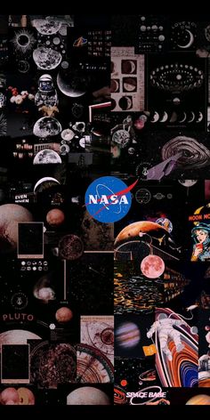 collage of nasa images and space related items