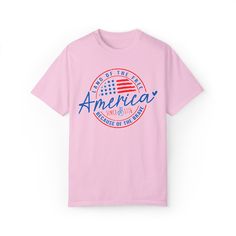 Make a statement at your next July 4th barbecue with this bold t-shirt that celebrates America’s freedom and honors the brave making it a must-have for any patriotic collection. .: The Comfort Colors 1717 tee is made with medium fabric (6.1 oz/yd² (206.8 g/m²)) consisting of high quality, 100% ring-spun US cotton for long-lasting comfort..: The relaxed fit keeps the wearer comfy in both casual and semi-formal settings while the crew neckline delivers that classic, neat style which makes it perfe 4th Of July Graphic Tee Made In Usa, 4th Of July Graphic Tee For Streetwear, 4th Of July Streetwear Graphic Tee, Graphic Tee For 4th Of July Streetwear, Independence Day American Flag T-shirt, Graphic Tee For Streetwear On 4th Of July, 4th Of July Graphic Tee With American Flag Print, 4th Of July Crew Neck T-shirt Made In Usa, 4th Of July American Flag Print Graphic Tee