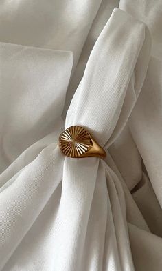 Gold textured signet ring in size 6 & 7! Non-Tarnish 18K gold over Stainless Steel Hypoallergenic WATER RESISTANT Farrah B Gold Signet Ring, Gold Texture, Signet Ring, Napkin Rings, Final Sale, Gold Rings, 18k Gold, Water Resistant, Size 6