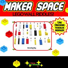 the lego poster for maker space, with instructions to make it look like they're playing