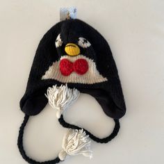 Wool Funny Animals Penguin Hats Fits Most Unisex Kids And Adults Cute Adjustable Black Hat, Cute Black Winter Hat, Cute Black Cap, Playful Black Adjustable Hat, Cute Black Cap Hat, Cheap Novelty Warm Hats, Cute Black Beanie Hat, Novelty Black Hat, Fun Black Warm Hats