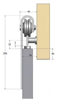 a drawing of the front end of a door handle with measurements for each section and how to measure it