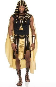 men's King Tut costume Egyptian Headpiece, Egypt Costume, King Of Egypt, Egyptian Halloween, 13 Days Of Halloween, Pharaoh Costume, Halloween Parejas, King Costume, United Nation