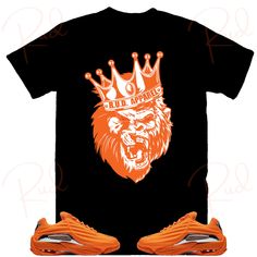 Custom Designed Sneaker T Shirt T-Shirt Features - Comfortable and light, premium short sleeve tee. 🔹 Premium fit 🔹100% Soft cotton 🔹Light fabric (4.3 oz/yd² (146 g/m 🔹Tear away label Shoes Not Included Custom Made - Not Adidas, Nike, or Jordan Brand Sneaker Tee, Sneaker T-Shirt The sneakers/shoes are not being sold in this product. You are only purchasing the tshirt/hoodie/socks/sweatshirt/tank top/hat/shorts. Shoes are NOT included. The shoes displayed are sold separately elsewhere and are Orange Sublimation Print T-shirt For Streetwear, Orange Streetwear T-shirt With Sublimation Print, Orange Graphic Tee For Streetwear, Orange Sneakers, Lion Shirt, Sneaker Tee, Shoe Display, Pompano Beach, Orange Shirt