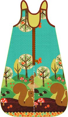 an oven mitt with the image of squirrels and mushrooms on it