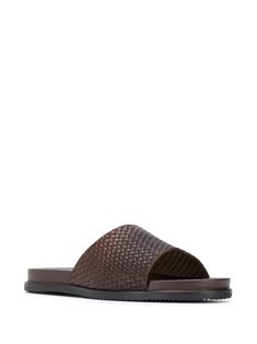 Scarosso Woven Slippers - Farfetch Woven Sandals, Sandals Brown, Brown Leather Sandals, Suede Sandals, Slides Shoes, Toe Sandals, Brown Shoe, Strap Sandals, Black Sandals