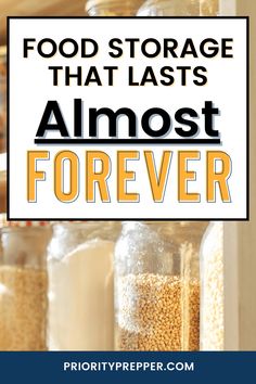 food storage that last's almost forever cover image with text overlaying it