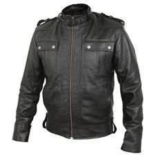 Black leather jackets are the ultimate accessory. They are sophisticated, they are elegant, and they give any outfit a much-needed boost. With new and innovative designs popping up every day, there are days when you just want to go back to the classics. This elegant black leather field jacket is the perfect ode to timeless traditional black leather jackets. Featuring a symmetrical front zipper, buttoned flap pockets on the chest and besom pockets at the waist, this jacket is everything but boring. For an added edge, this jacket also comes with a belt buckle along the neckline as well as belt straps on the waist and shoulder epaulets. Crafted using genuine, buttery leather than you cannot help but drool over, this versatile pick is a real investment piece. Black field jacket with belt buckl Classic Black Outerwear With Leather Lining, Classic Soft Leather Winter Outerwear, Classic Black Leather Jacket With Leather Lining, Elegant Leather Biker Jacket For Winter, Black Biker Leather Jacket For Formal Occasions, Black Leather-lined Outerwear For Fall, Black Leather Lined Outerwear For Fall, Fitted Black Leather Jacket With Leather Lining, Classic Black Long Sleeve Leather Jacket