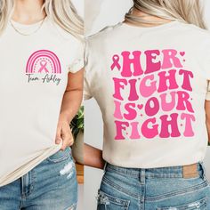 The perfect t-shirt for family and friends to show their support for their loved one fighting breast cancer. The pocket area of the tee can be personalized to say what you would like. For example, this area can say "Support Squad", "Team (Person's Name)", or something of your choice. Just let me know what you would like the front of the shirt to say by entering it into the personalization box. Size Guide -Please refer to the listing photos. It can help to measure your favorite t-shirt and use th Family Shoot, Squad Shirt, Diy Cricut, Personalized Clothes, Mens Long Sleeve Tee, Team Shirts, Shirt Ideas, Softball, Silhouette Cameo