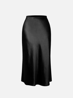 Silk-Like Satin Midi Slip Skirt Bias-Cut High Waisted Womens Skirt – OGLmove Black Skirt Aesthetic, Silk Black Skirt, Midi Slip Skirt, Satin Slip Skirt, Skirt Aesthetic, School Dance Dresses, Slip Skirt, Chocolate Color, Satin Slip