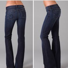 Size 26 (2/Xs) Ingrid Stretch #002 Citizens Of Humanity By Jerome Dahan Denim Jeans Are Brand New Without Tags! Zip Fly W/Button Closure, Low Rise, Flare, Mild Distressing, Mid/Dark Wash, 5 Pockets, Fitted Through Hip & Thigh Wash: Pacific Ocean Waist: 28" Inseam: 29" Rise: 7.5" Dark Wash Flare Jeans, Digital Closet, Citizens Of Humanity Jeans, Citizens Of Humanity, Pacific Ocean, Flare Jeans, Low Rise, Denim Jeans, Women Jeans