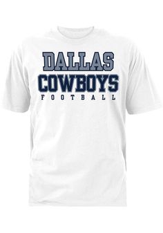 It is the perfect time to stock up on all your favorite Officially Licensed Dallas Cowboys gear such as Cowboys shirts and gameday accessories. If you are lucky enough to get the opportunity to have your favorite tee or accessory signed, you'll want to be ready for a backup! Shop for everything you need at your local Cowboys store and build the ultimate fan cave this year!Get ready to take Sundays by storm this fall with official and exclusive Cowboys styles from Rally House. Ride into AT&T Stad Team Spirit Cotton Shirt For Football Season, Cotton Football Season Shirt With Team Spirit, Fan Apparel Cotton Shirt With Team Name, Cotton Shirt For Football Season With Team Spirit, Short Sleeve Cotton Shirt With Team Name, Cotton Short Sleeve Shirt With Team Name, Collegiate Style Cotton Short Sleeve Shirt, White Tops With Name Print For Fans, Football Season Fan Apparel Cotton Shirt