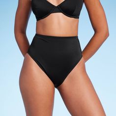 Women's High Waist High Leg Ribbed Medium Coverage Bikini Bottom - Shade & Shore™ : Target Swimwear 2024, Shades For Women, Women Swimwear, Ribbed Texture, Black Xs, Swim Suit Bottoms, High Leg, Swimwear Fashion, Womens Swimwear