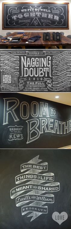 chalkboard menus on display in a restaurant