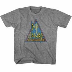 a grey t - shirt with an image of a triangle on it