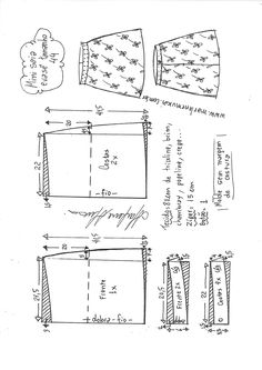 an image of sewing instructions for the top and bottom part of a dress, which is drawn