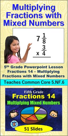 two posters showing fractions and mixed numbers