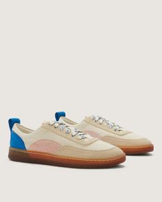 The Tread-Bare Sneaker Canvas / Lapis Blue / Classic Red – Everlane Light Sneakers, Lapis Blue, Natural Latex, Cheeseburger, Recycled Cotton, Cotton Canvas, Water Bottle, Sneakers, Canvas