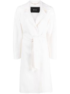 white cashmere notched lapels belted waist long sleeves straight hem below-knee length White Trench Coat, Coat Fur, Coat White, Belted Coat, Cashmere Coat, Outerwear Coats, Outfit Details, Outerwear Women, Size Clothing